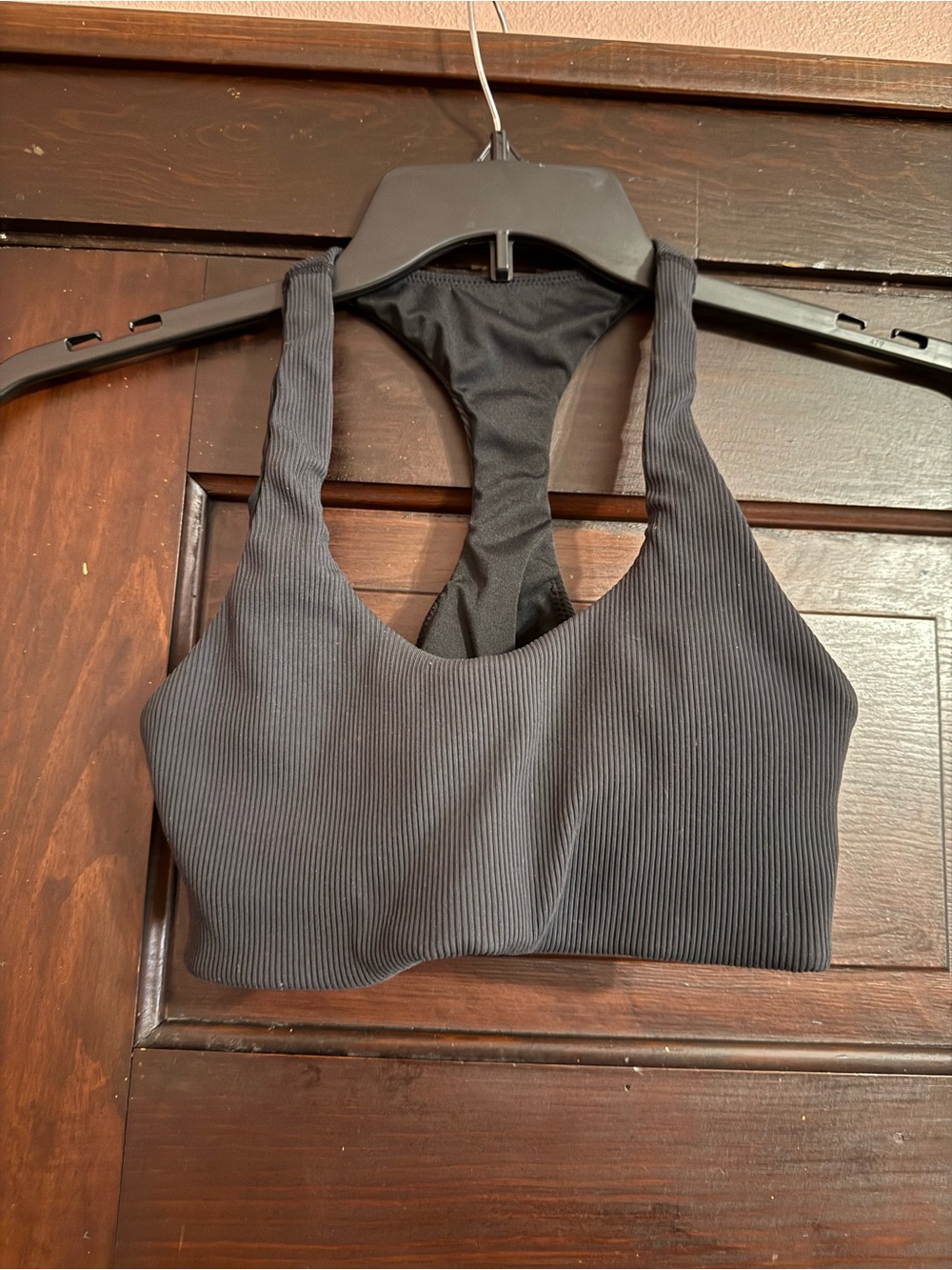 aerie Black Racerback Ribbed Sports Bra
